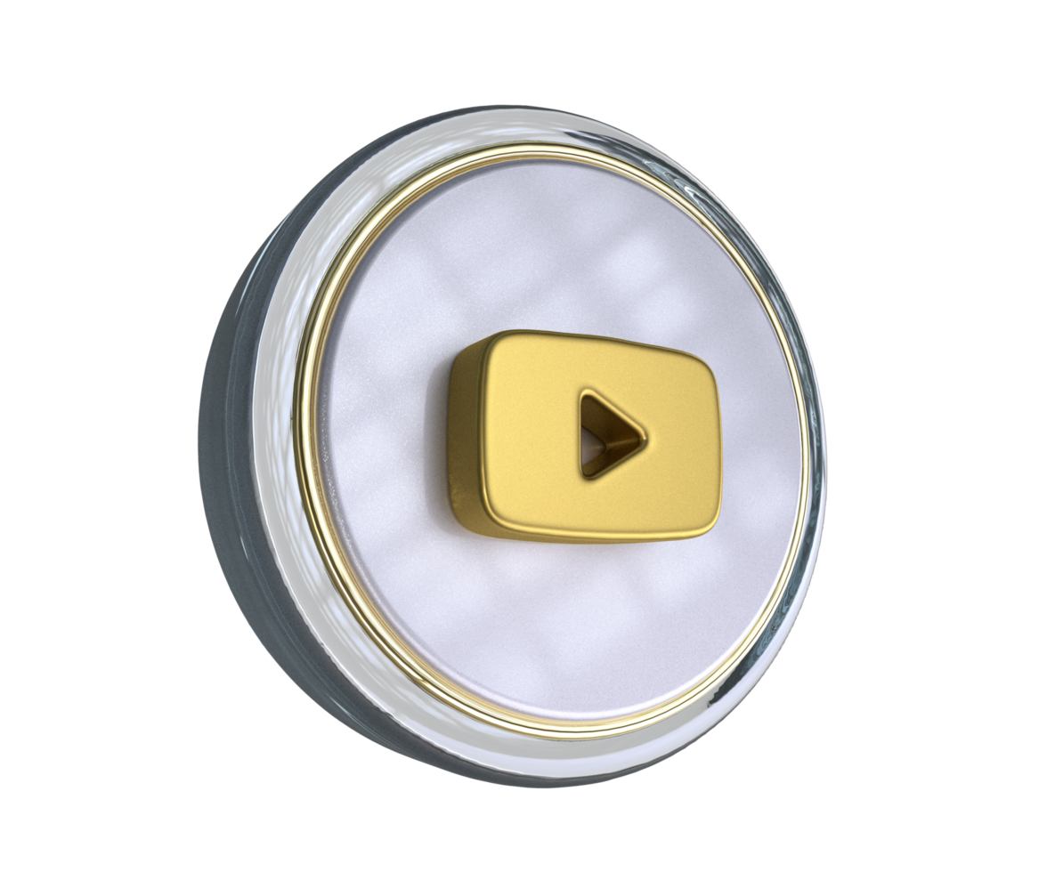 Realistic Youtube icon 3D illustration png