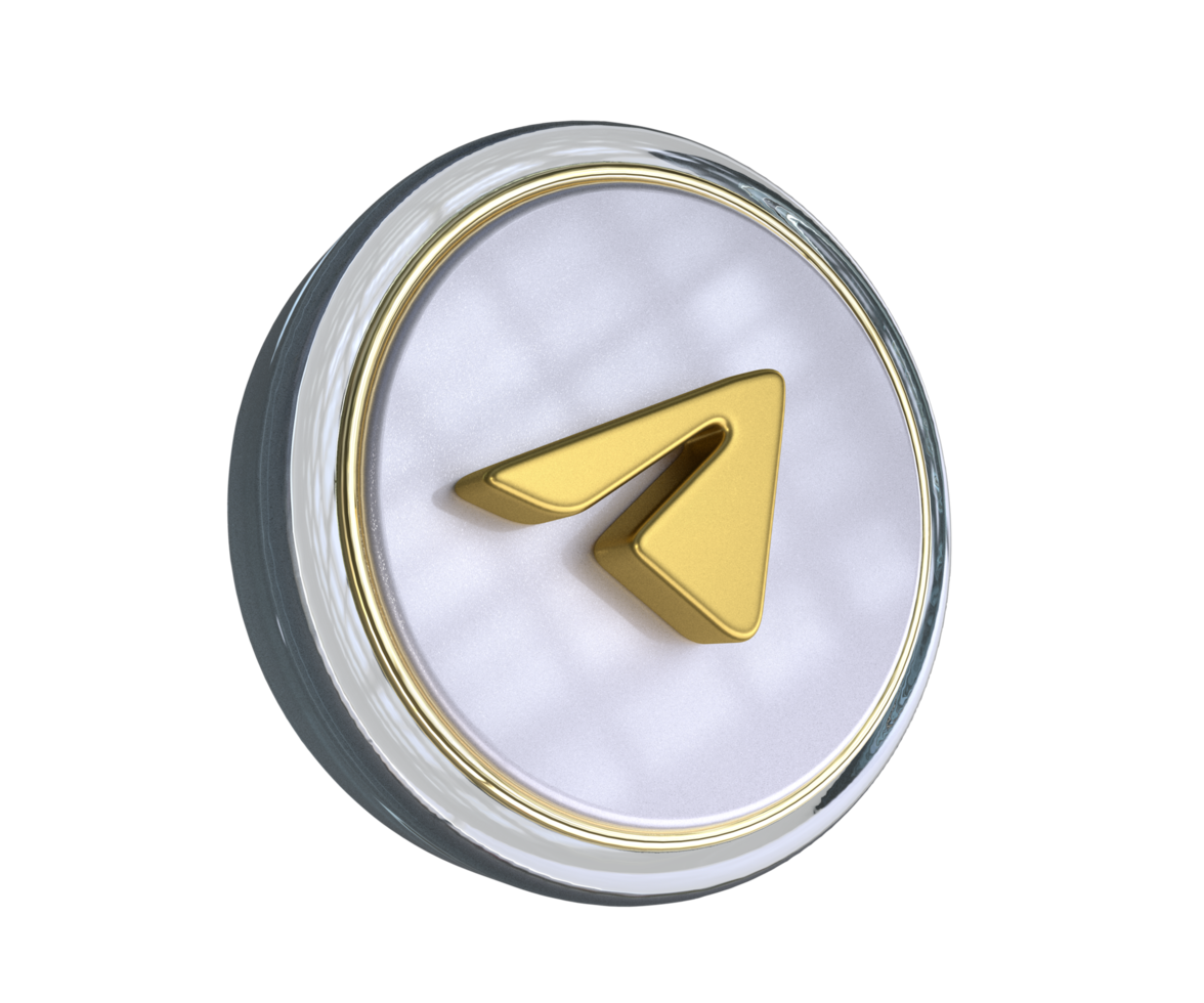 Realistic Telegram icon 3D illustration png