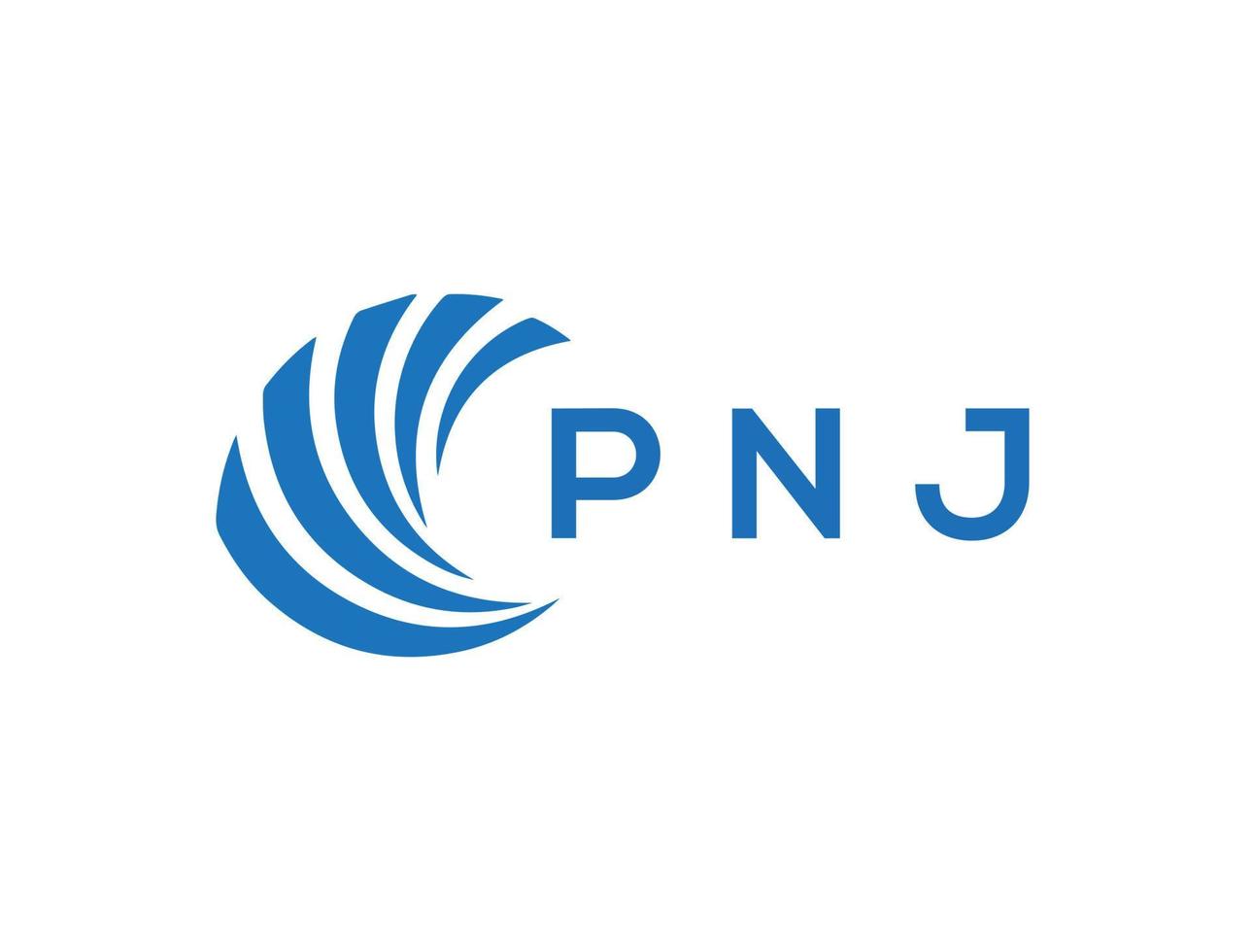 PNJ letter logo design on white background. PNJ creative circle letter logo concept. PNJ letter design. vector