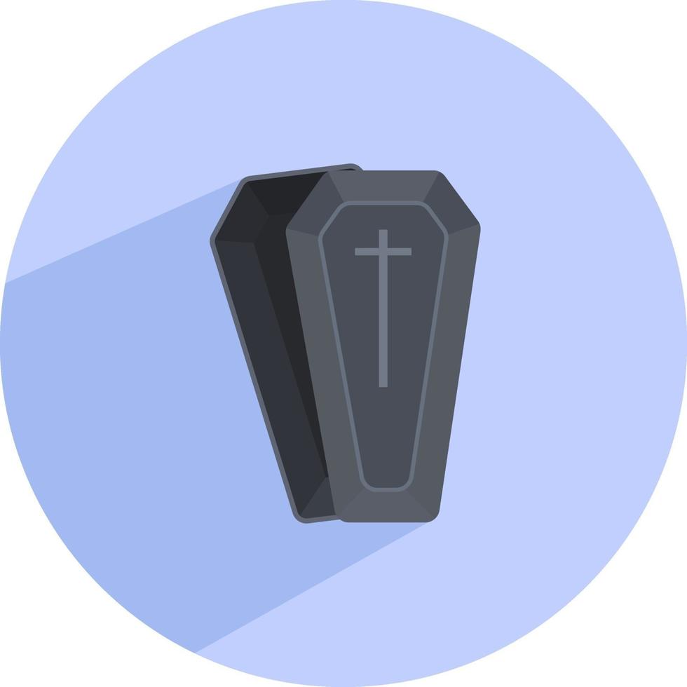 Black coffin, illustration, vector on a white background.