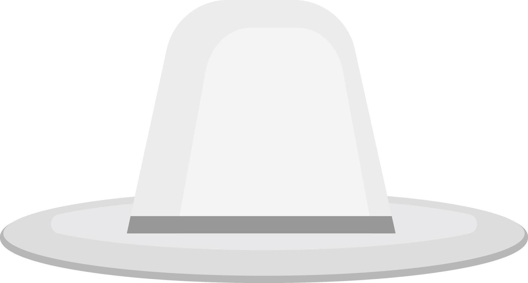 White hat, illustration, vector on a white background.