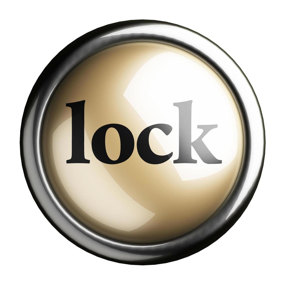 lock word on isolated button photo