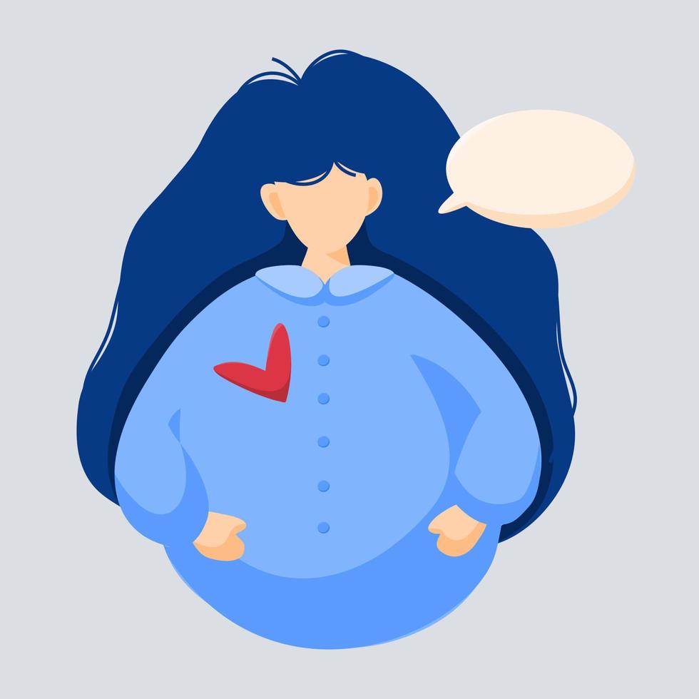 cute woman with blue sweeter vector