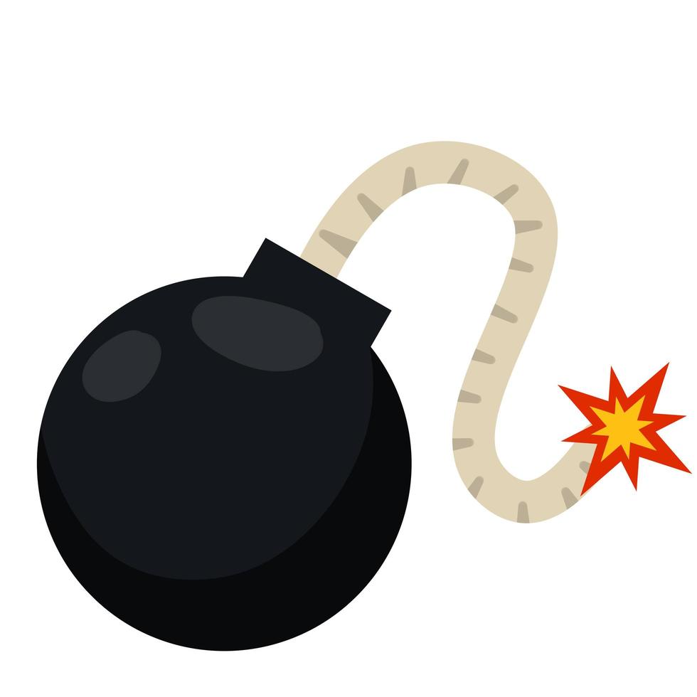 Bomb explosion. Danger sign for app explosion. Black military facility. vector
