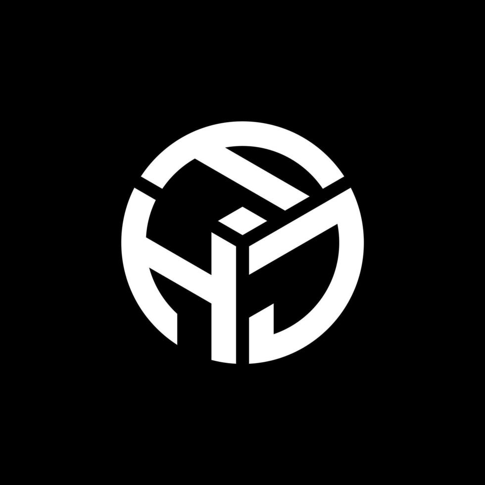 diseño de logotipo de letra fhj sobre fondo negro. concepto de logotipo de letra de iniciales creativas fhj. diseño de letras fhj. vector