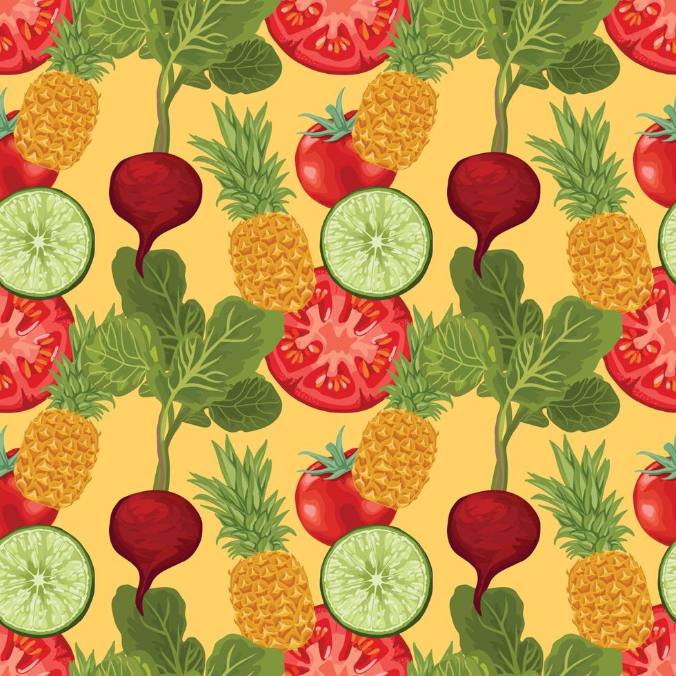 hand draw vegetable seamless art pattern design vector