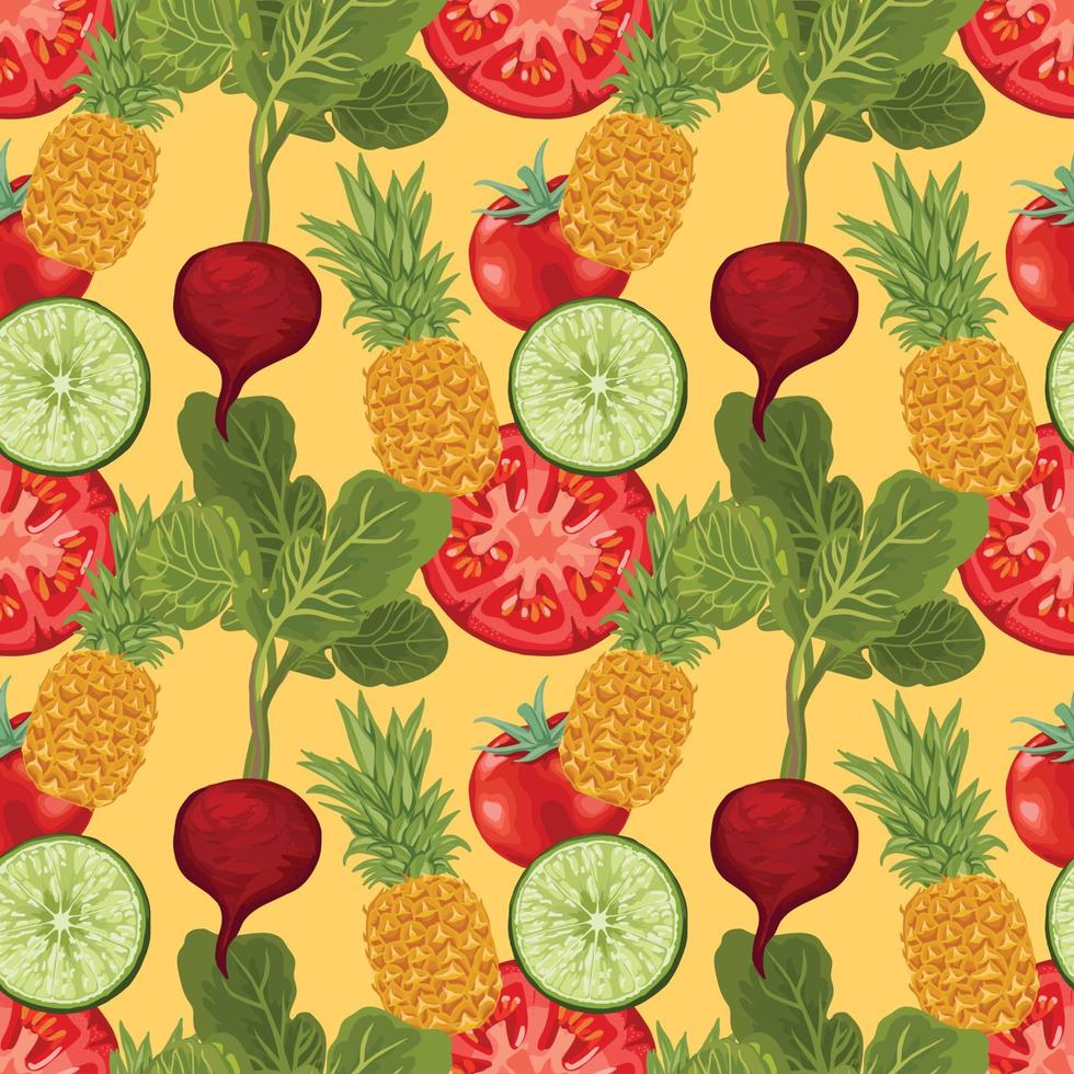 hand draw vegetable seamless art pattern design vector