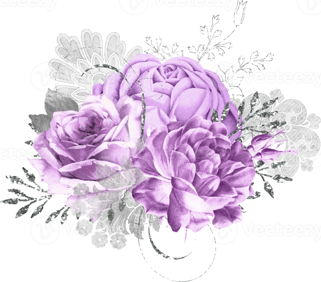 bouquet floreale ad acquerello png