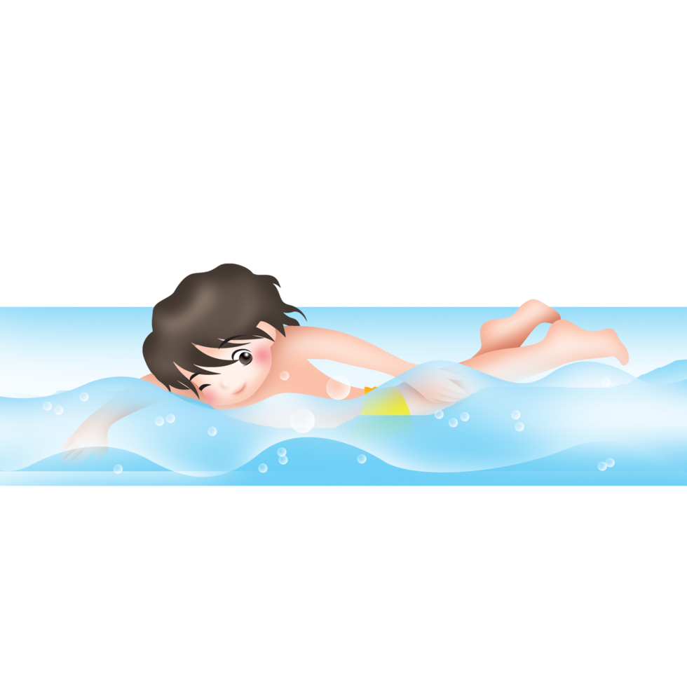 schwimmen Karikatur süß kawaii Anime Illustration Clip Art Charakter Manga Anime png