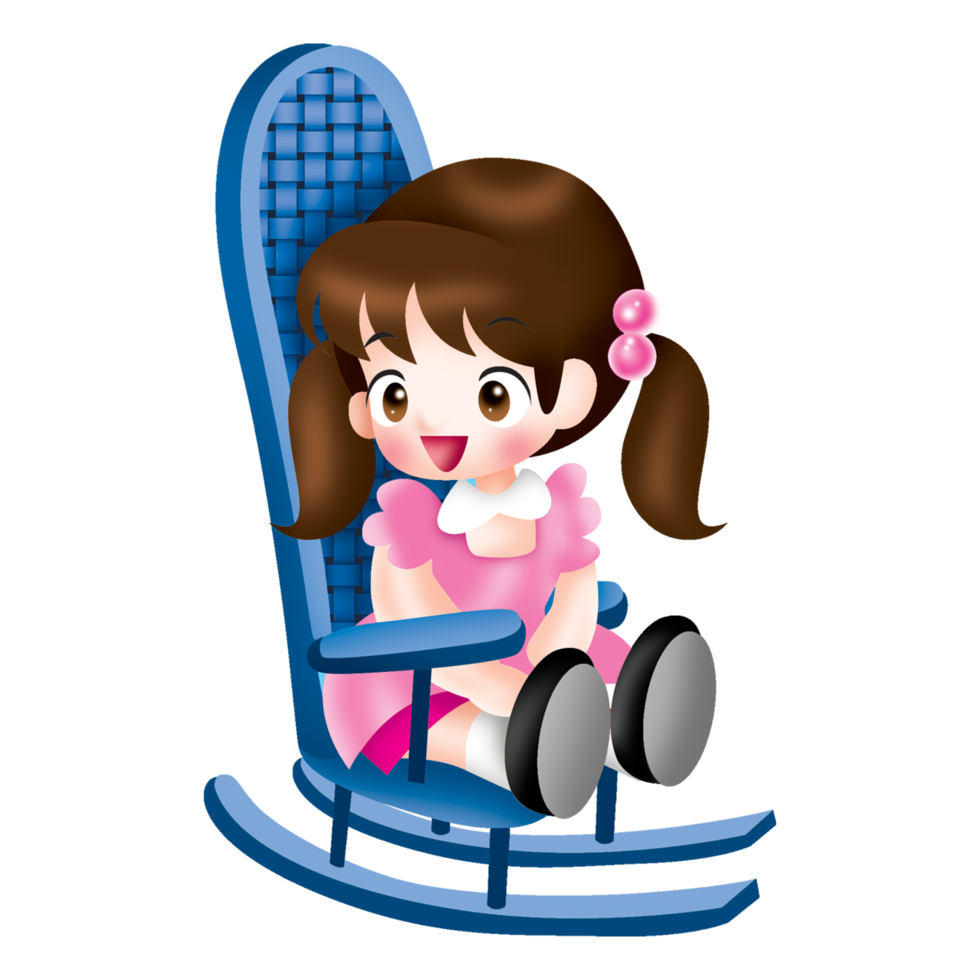 sit in a chair Cartoon Cute Kawaii Anime Illustration ClipArt Character Manga Anime png