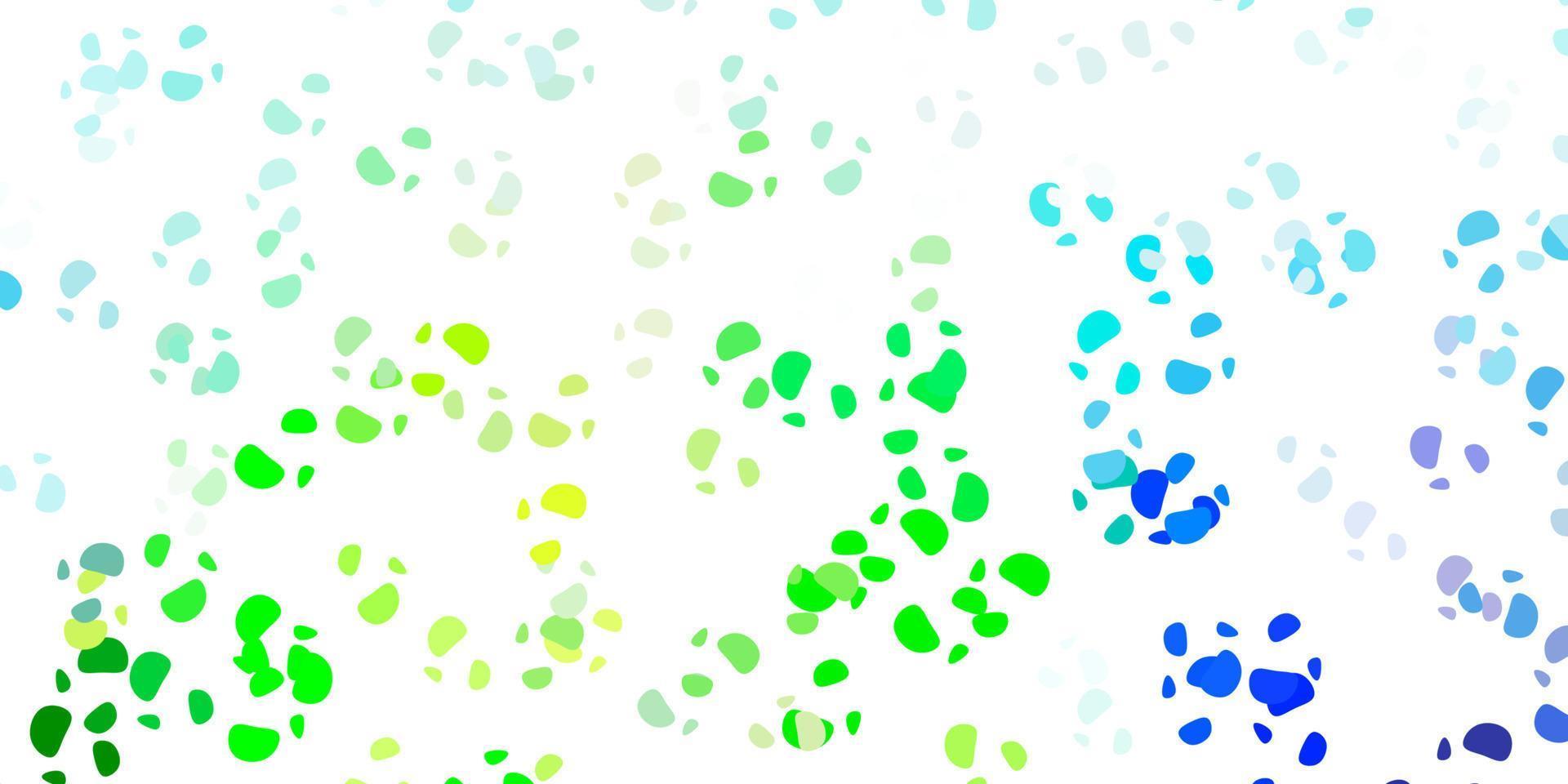 Fondo de vector azul claro, verde con formas aleatorias.