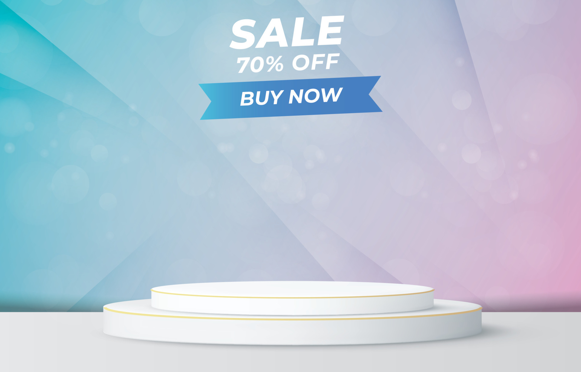 minimal sale banner with blank space podium for product sale with