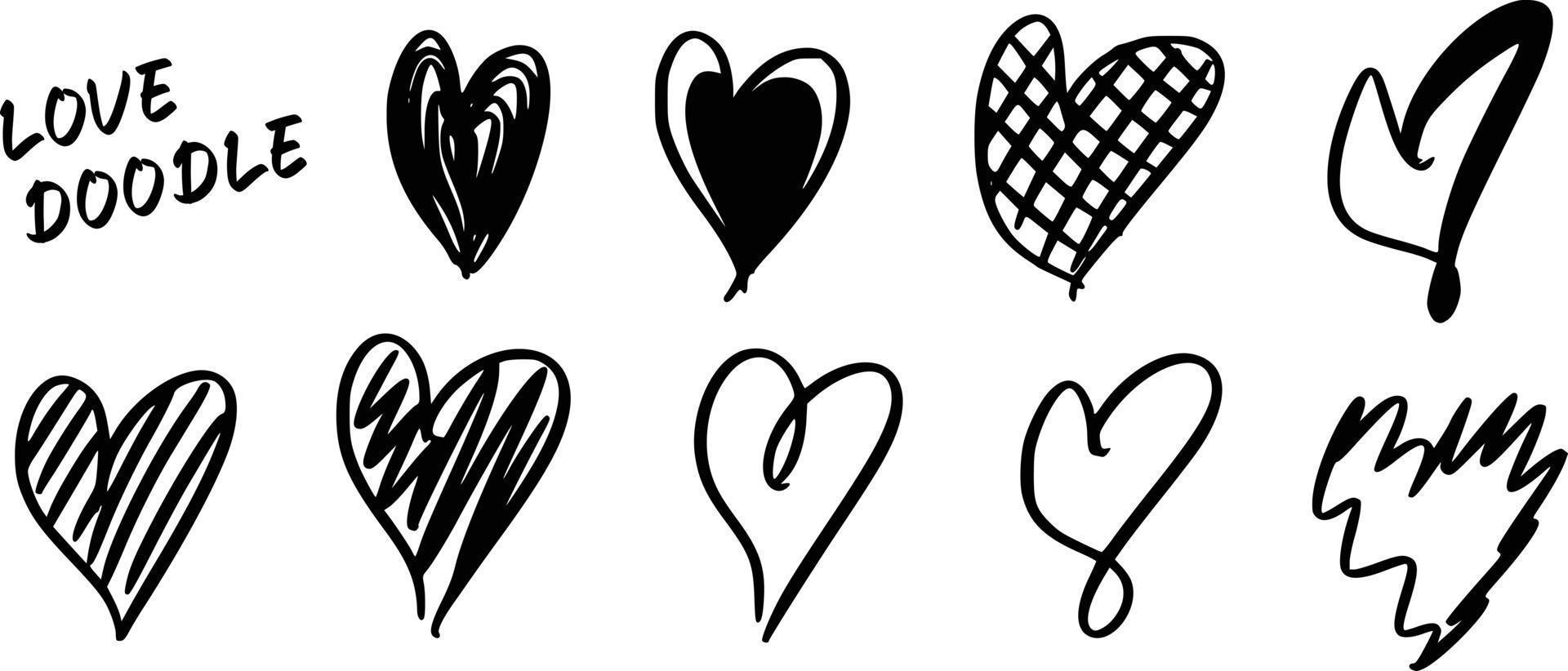 Love doodles background vector