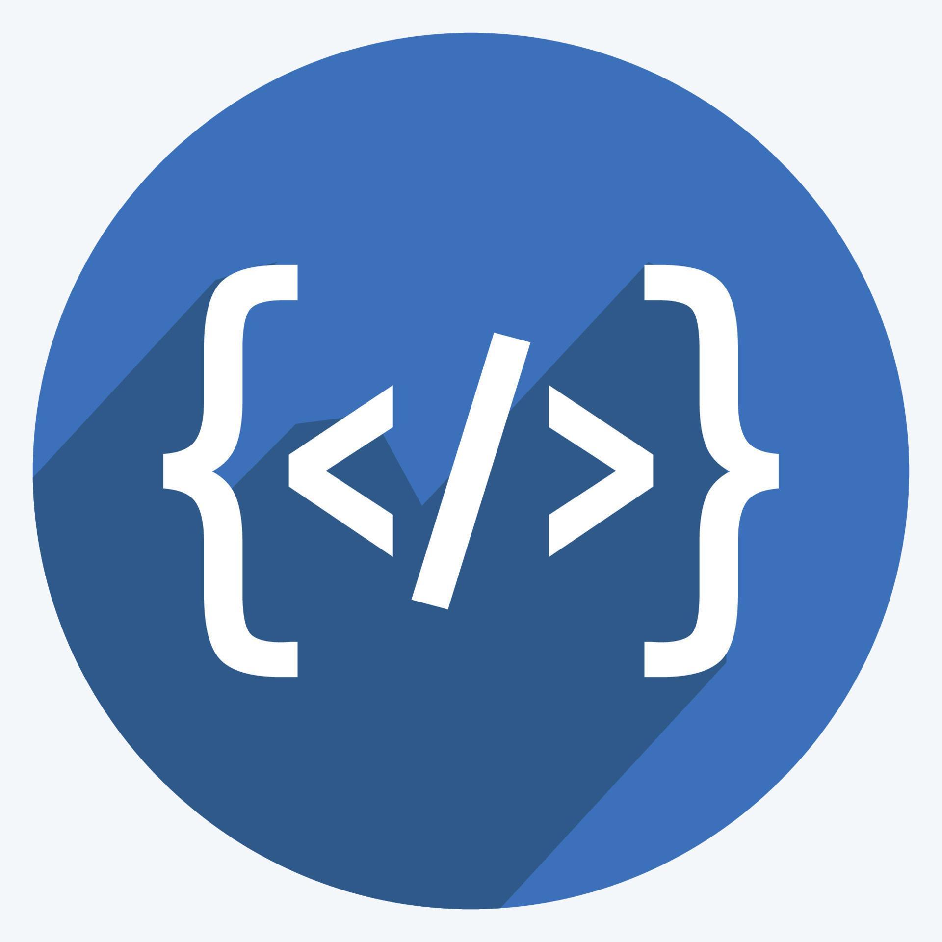 Icon Programming. suitable for Programming symbol. long shadow style ...