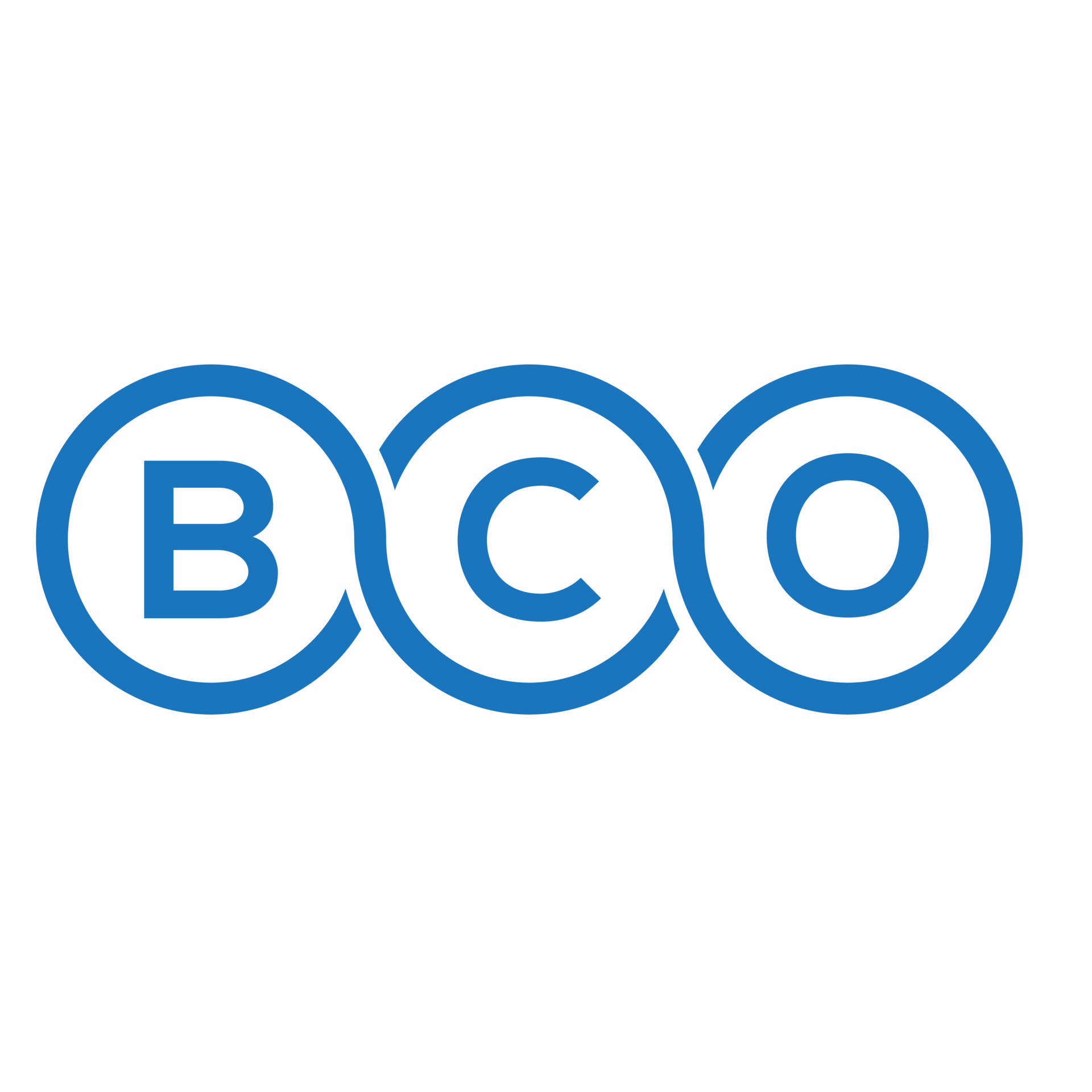 diseño de logotipo de letra bco sobre fondo blanco. concepto de