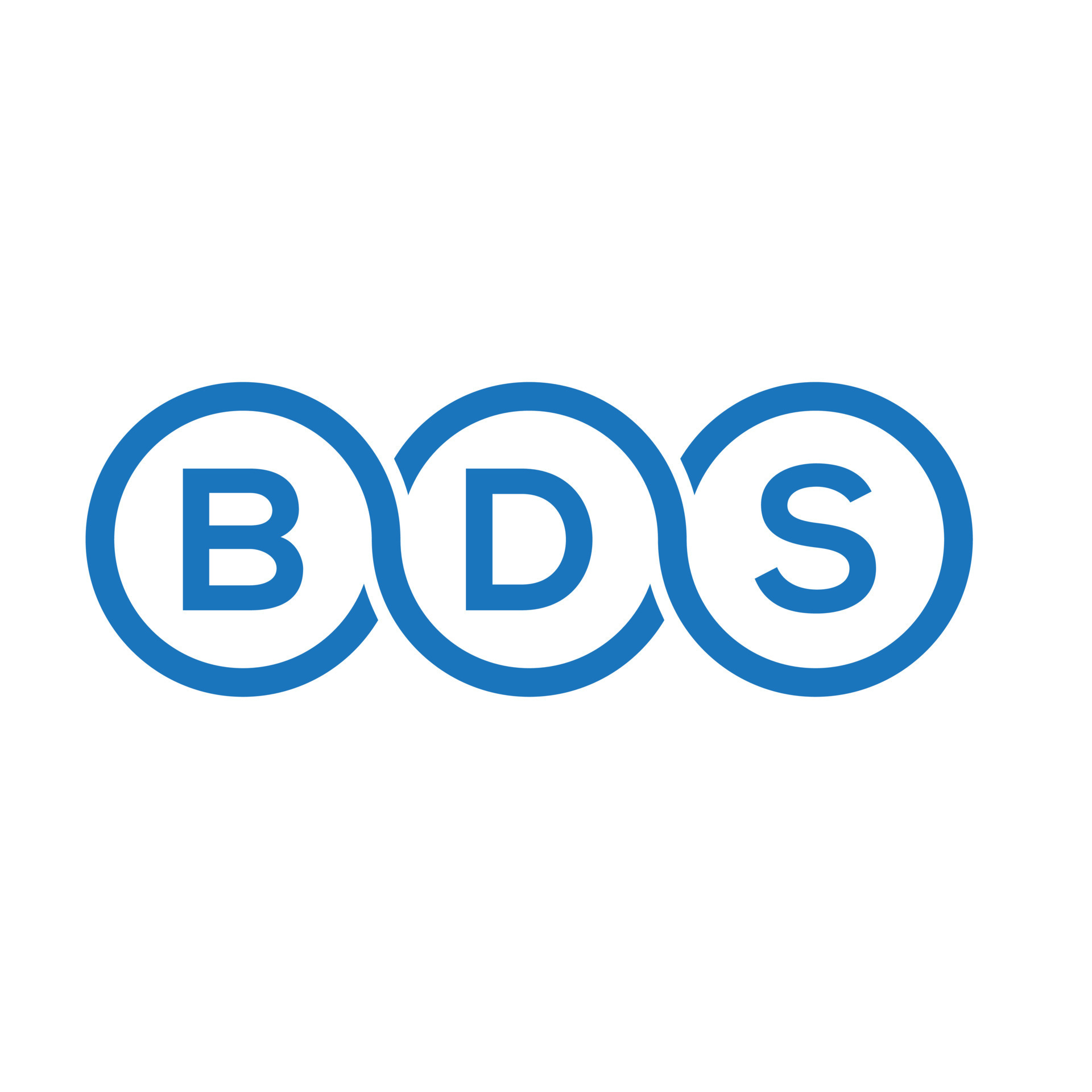BDS letter logo design on white background. BDS creative initials