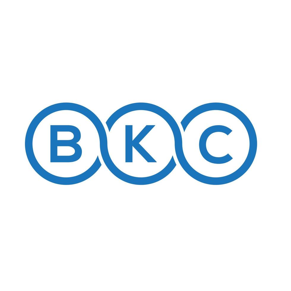 diseño de logotipo de letra bkc sobre fondo blanco. concepto de logotipo de letra de iniciales creativas bkc. diseño de letras bkc. vector