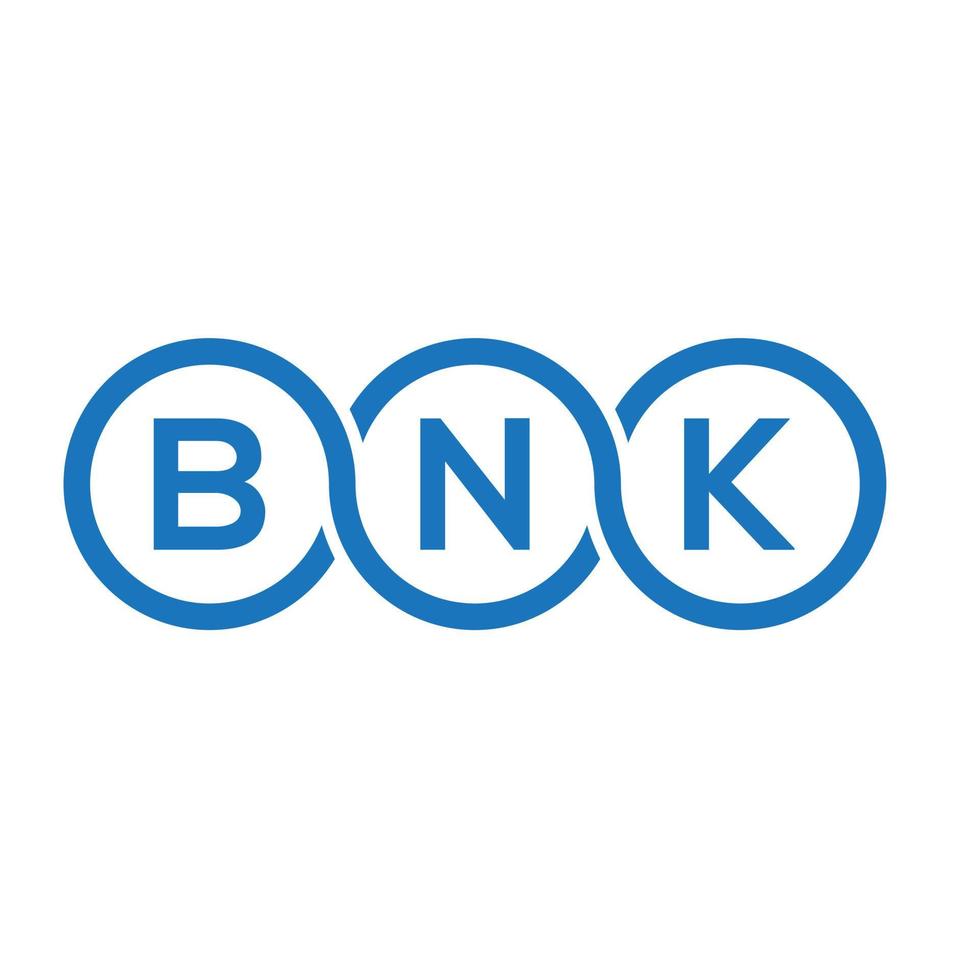 diseño de logotipo de letra bnk sobre fondo blanco. concepto de logotipo de letra de iniciales creativas bnk. diseño de letras bnk. vector