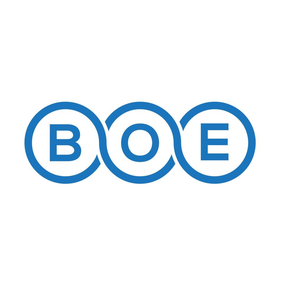 diseño de logotipo de letra boe sobre fondo blanco. concepto de logotipo de letra de iniciales creativas de boe. diseño de letras boe. vector