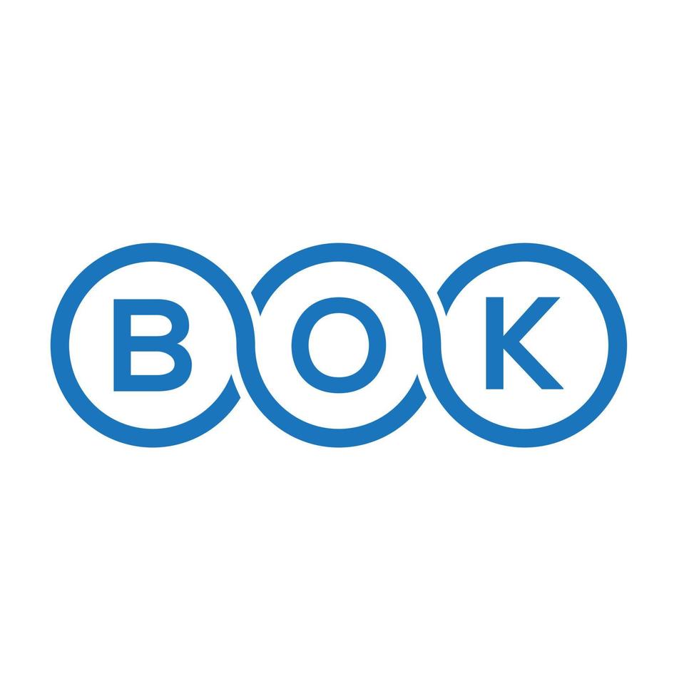 diseño de logotipo de letra bok sobre fondo blanco. concepto de logotipo de letra de iniciales creativas de bok. diseño de letras de libros. vector