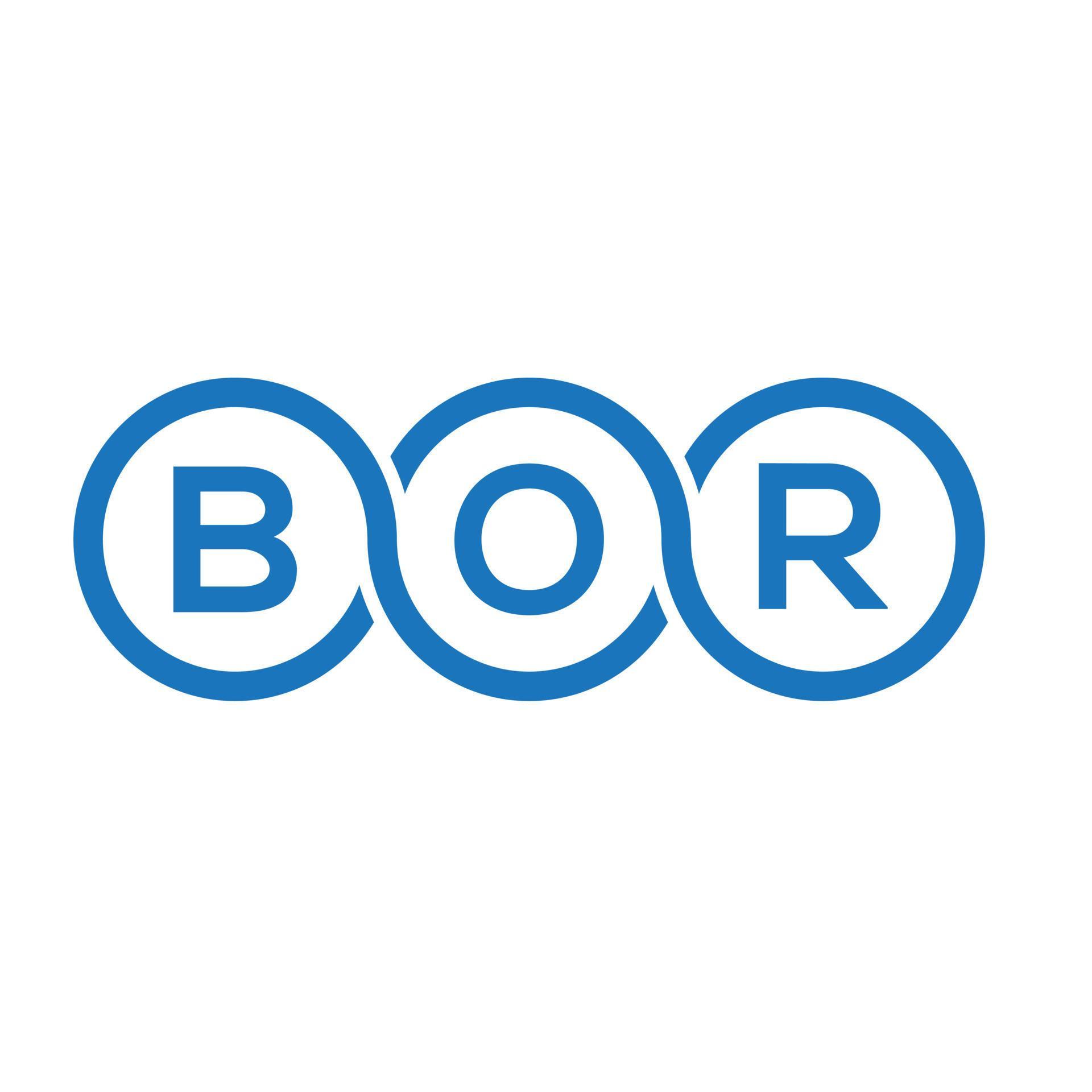 BOR letter logo design on white background. BOR creative initials ...