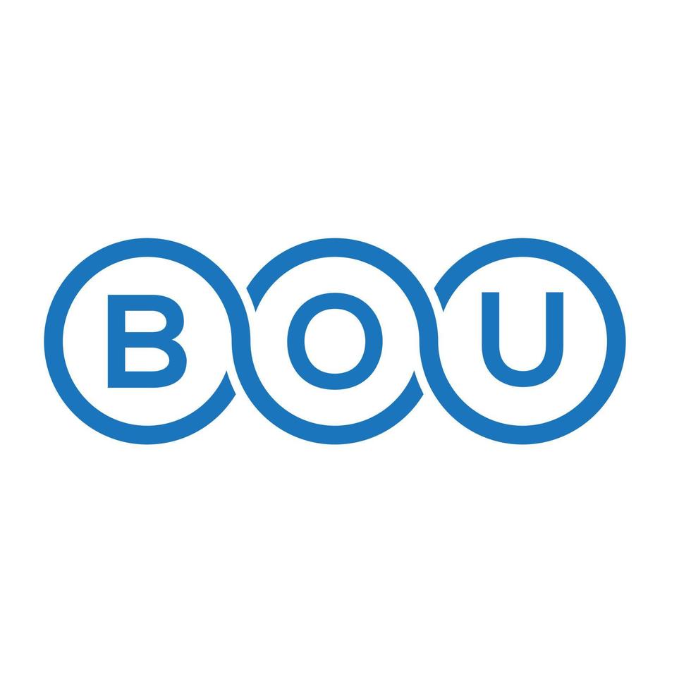 diseño de logotipo de letra bou sobre fondo blanco. concepto creativo del logotipo de la letra de las iniciales de bou. diseño de letras bou. vector