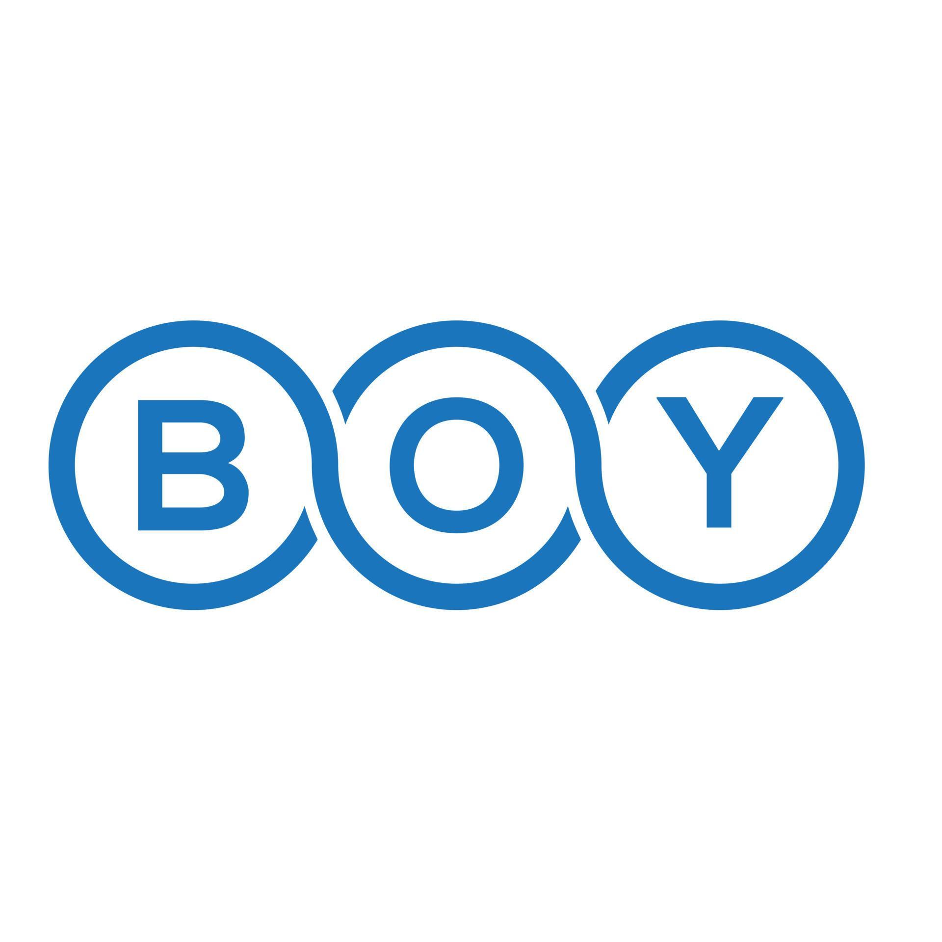 BOY letter logo design on white background. BOY creative initials