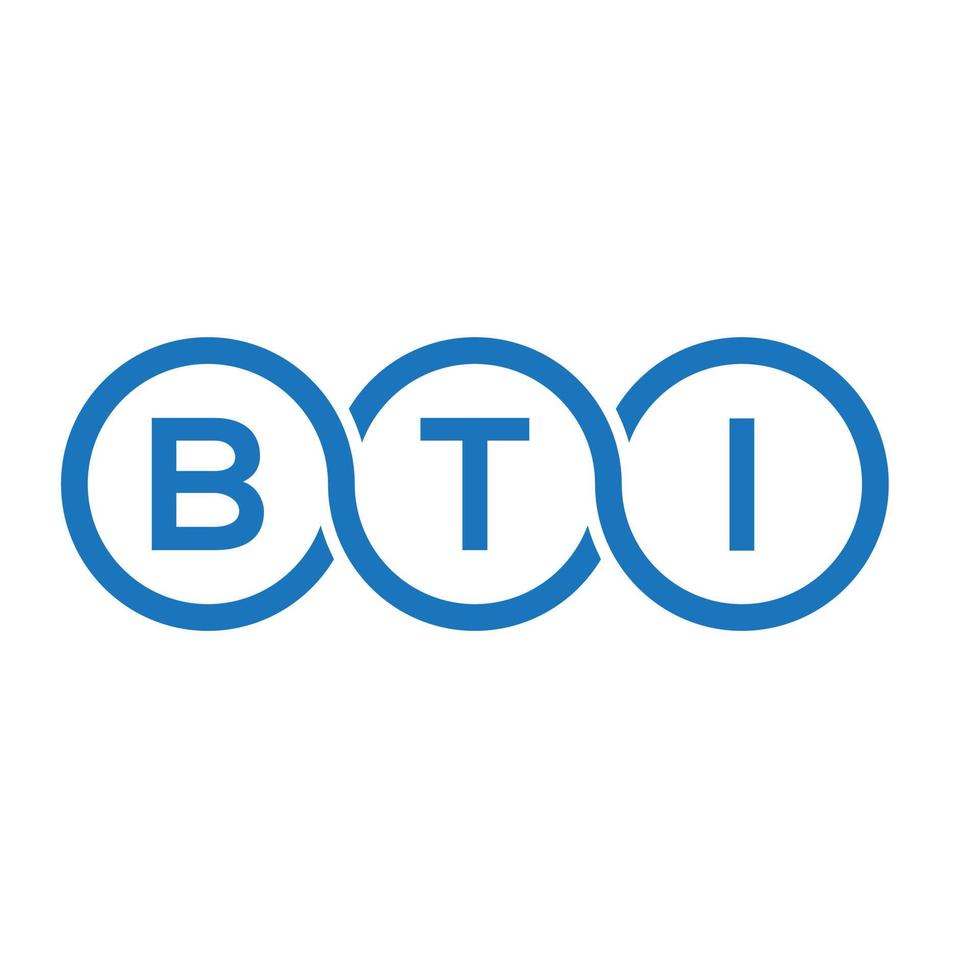 diseño de logotipo de letra bti sobre fondo blanco. concepto de logotipo de letra de iniciales creativas bti. diseño de letras bti. vector