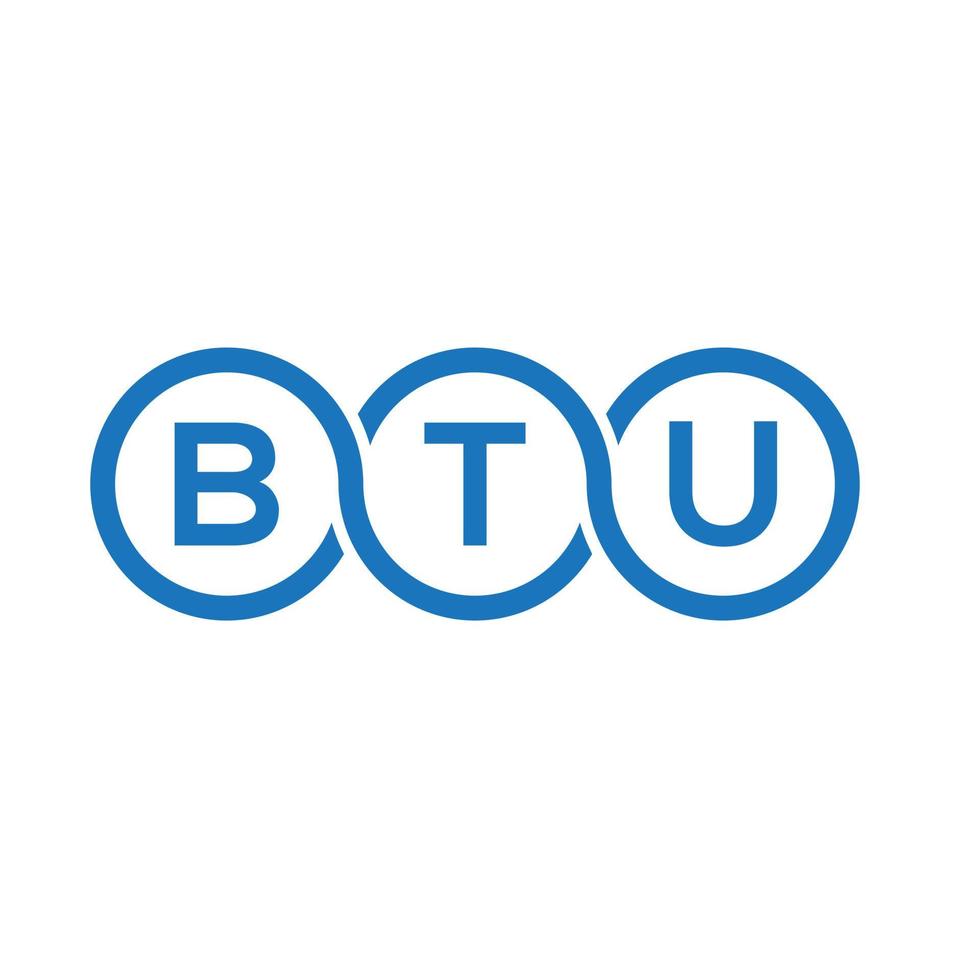 diseño de logotipo de letra btu sobre fondo blanco. concepto de logotipo de letra de iniciales creativas btu. diseño de letra btu. vector