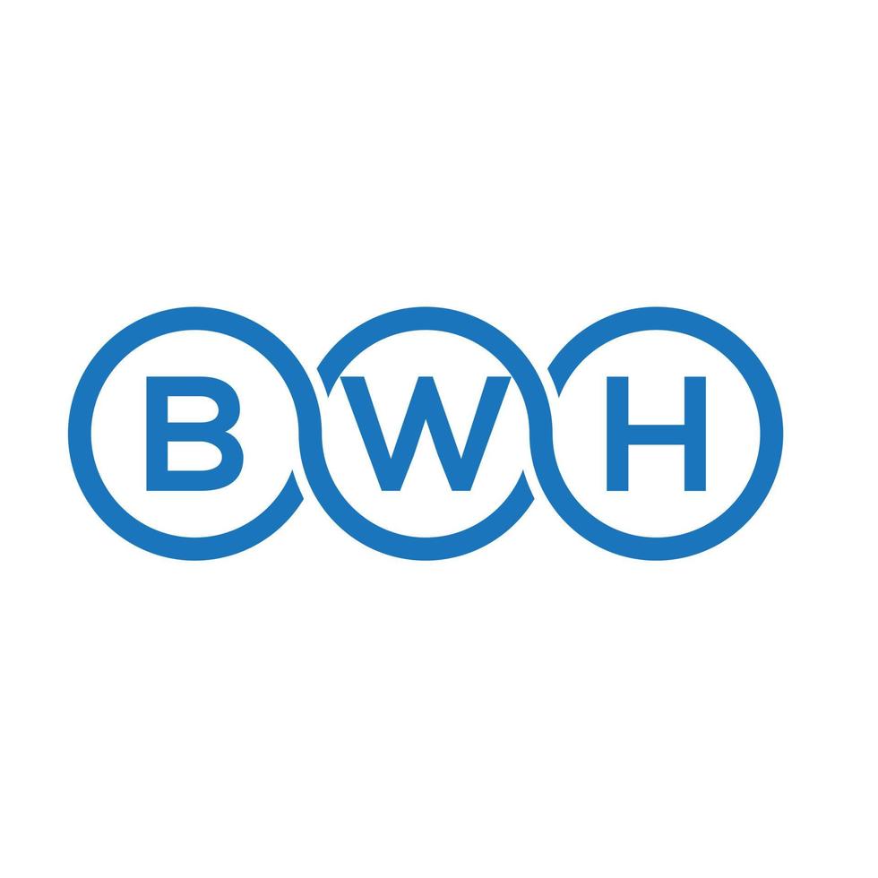 diseño de logotipo de letra bwh sobre fondo blanco. concepto de logotipo de letra de iniciales creativas bwh. diseño de letras bwh. vector