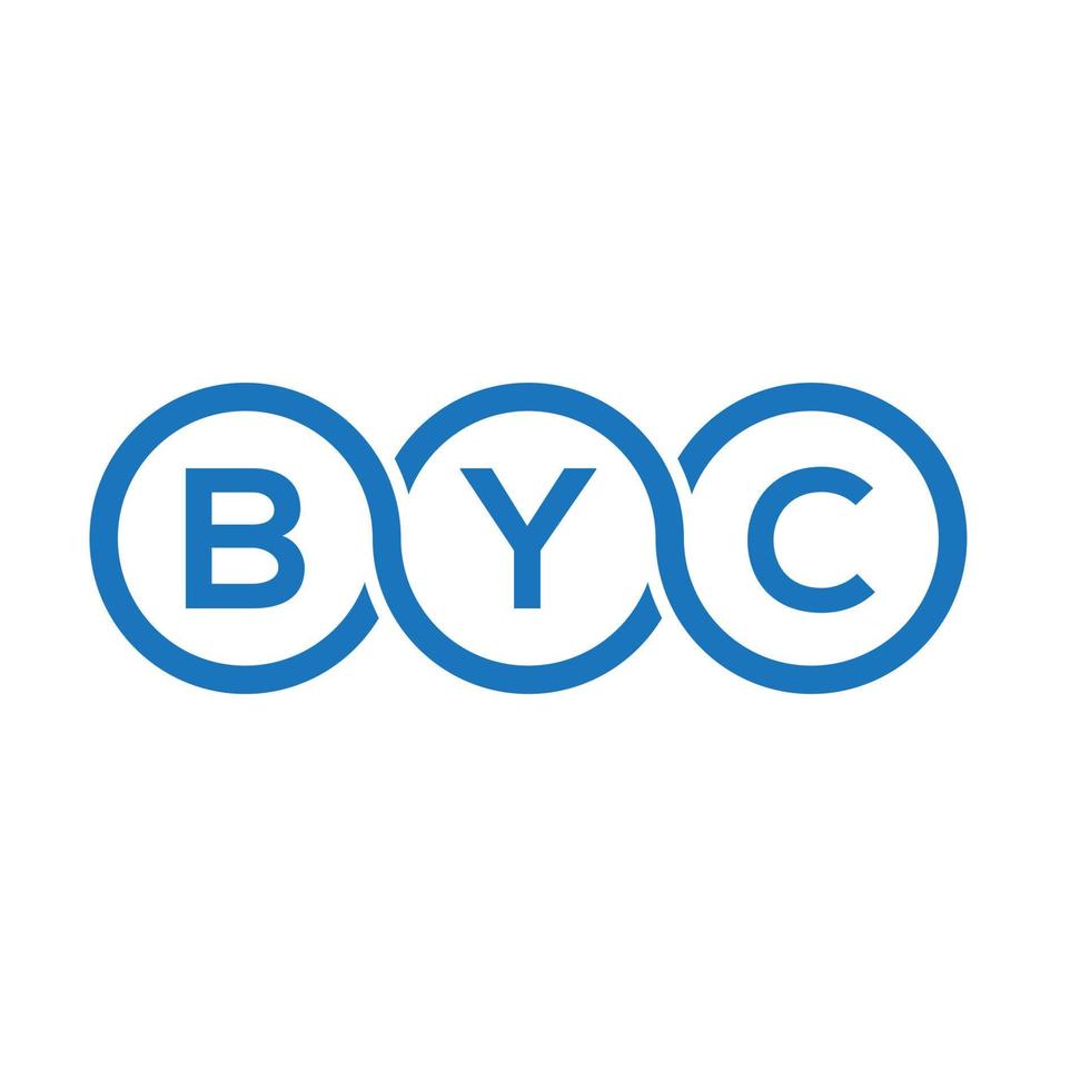 diseño de logotipo de letra byc sobre fondo blanco. concepto de logotipo de letra de iniciales creativas byc. diseño de letra byc. vector