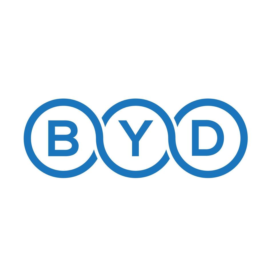 BYD letter logo design on white background. BYD creative initials letter logo concept. BYD letter design. vector
