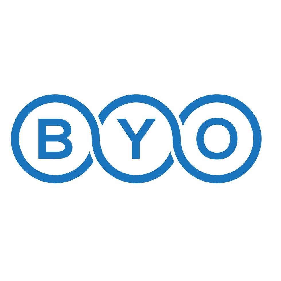 diseño de logotipo de letra byo sobre fondo blanco. concepto de logotipo de letra inicial creativa byo. diseño de letras byo. vector