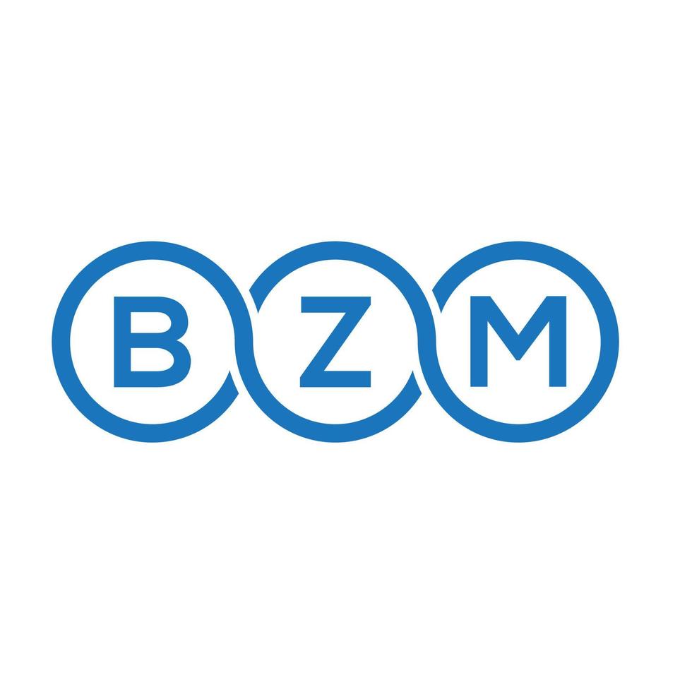 diseño de logotipo de letra bzm sobre fondo blanco. concepto de logotipo de letra de iniciales creativas bzm. diseño de letras bzm. vector