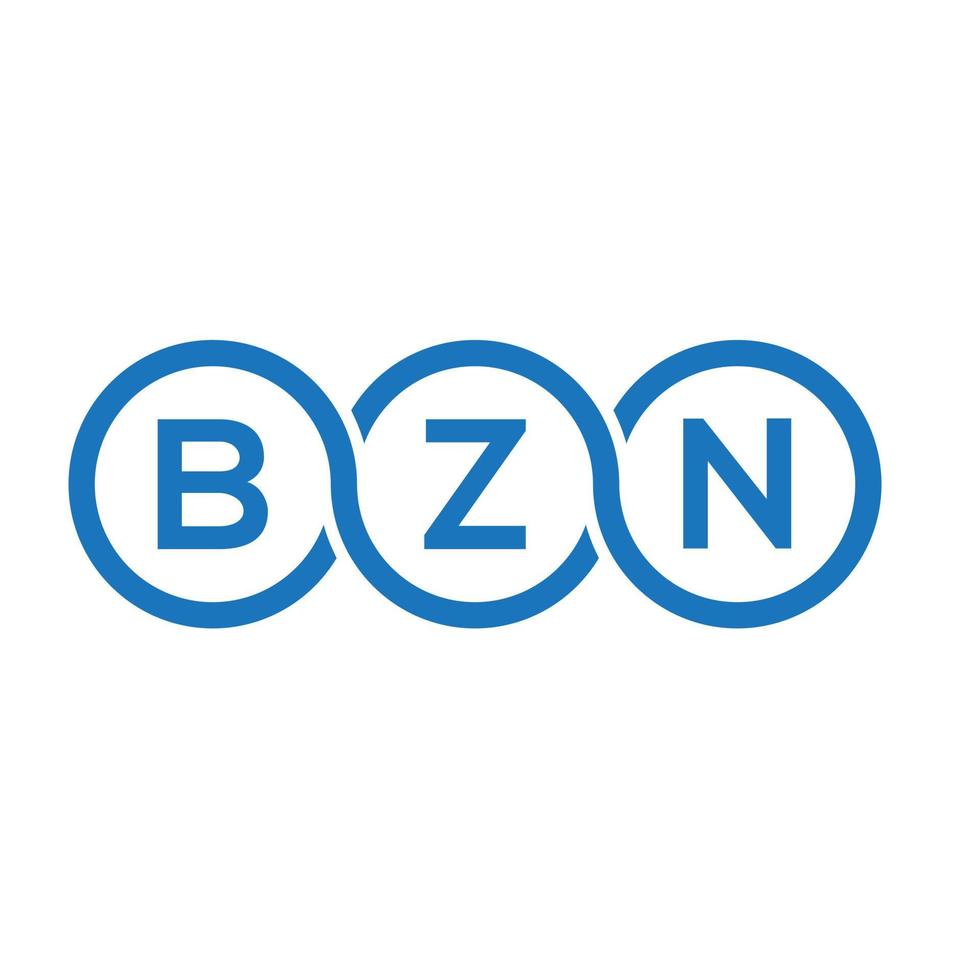 diseño de logotipo de letra bzn sobre fondo blanco. concepto de logotipo de letra de iniciales creativas bzn. diseño de letras bzn. vector