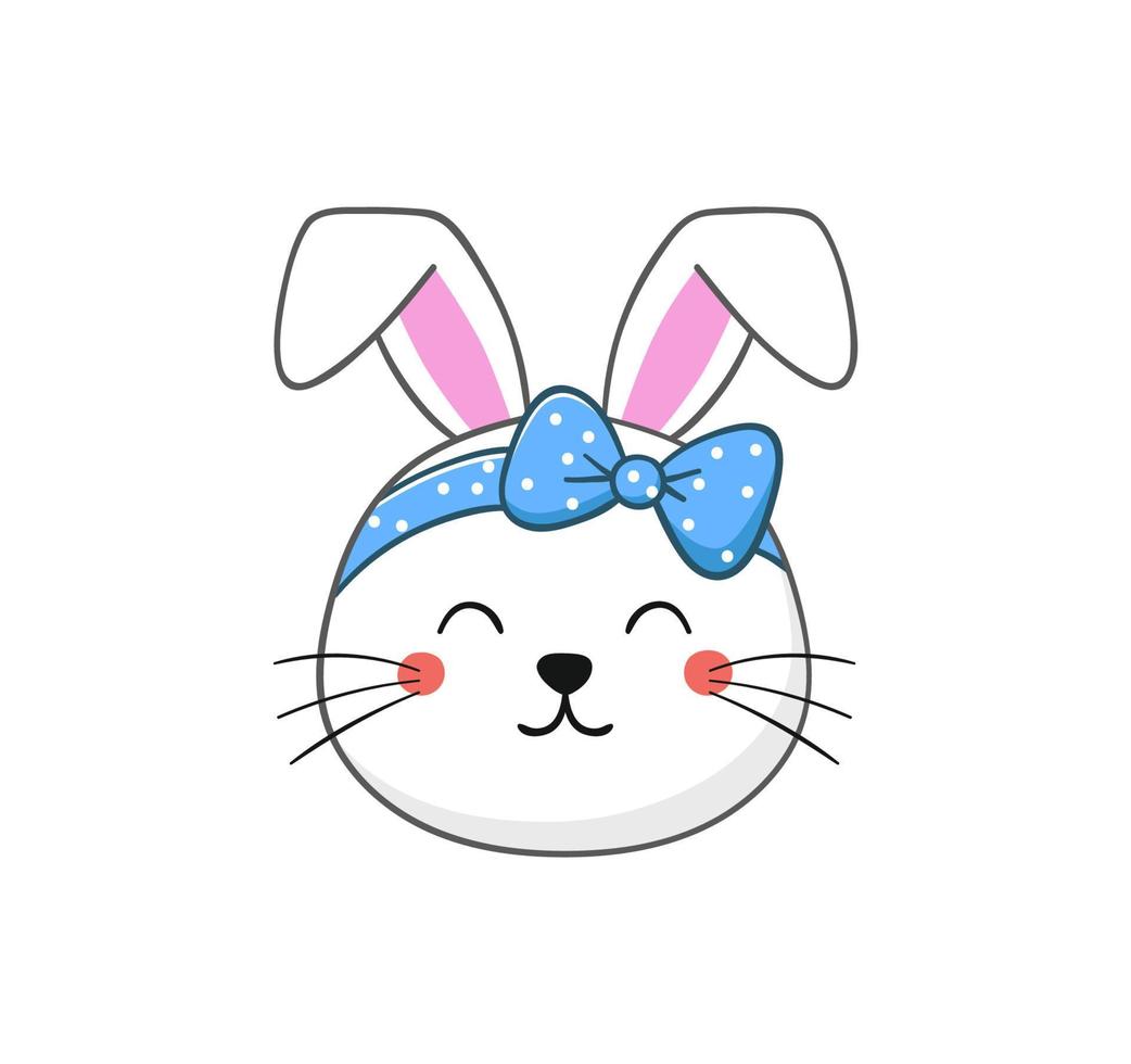 linda Conejo. símbolo de Pascua de Resurrección. pequeño conejito en mano dibujado estilo. vector ilustración.