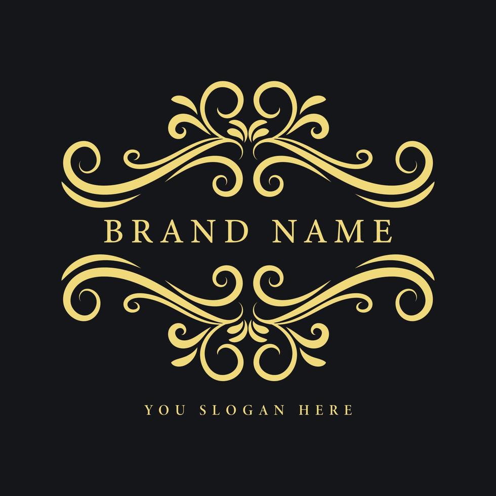 Elegant logo brand decorative ornamental design vector