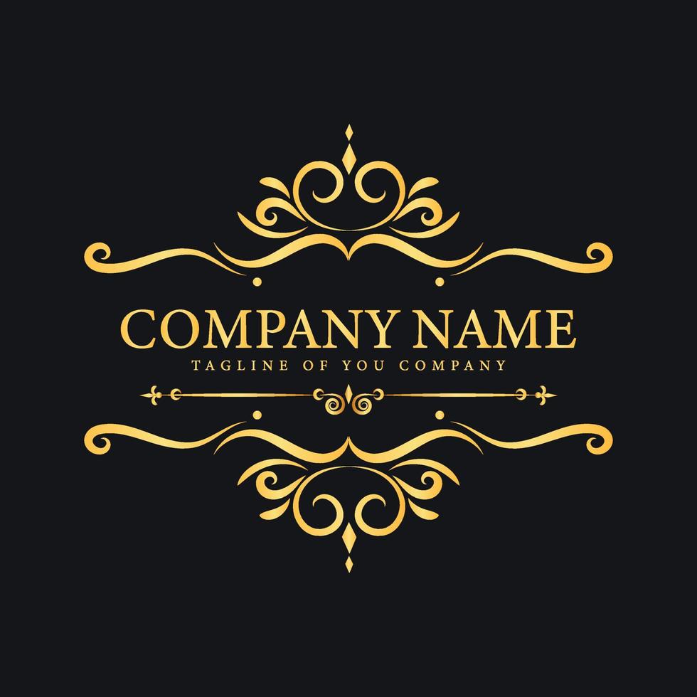 Ornamental Luxury logo company template with golden design vector