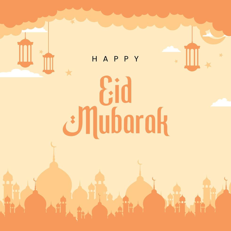 Eid Mubarak design in cartoon vector