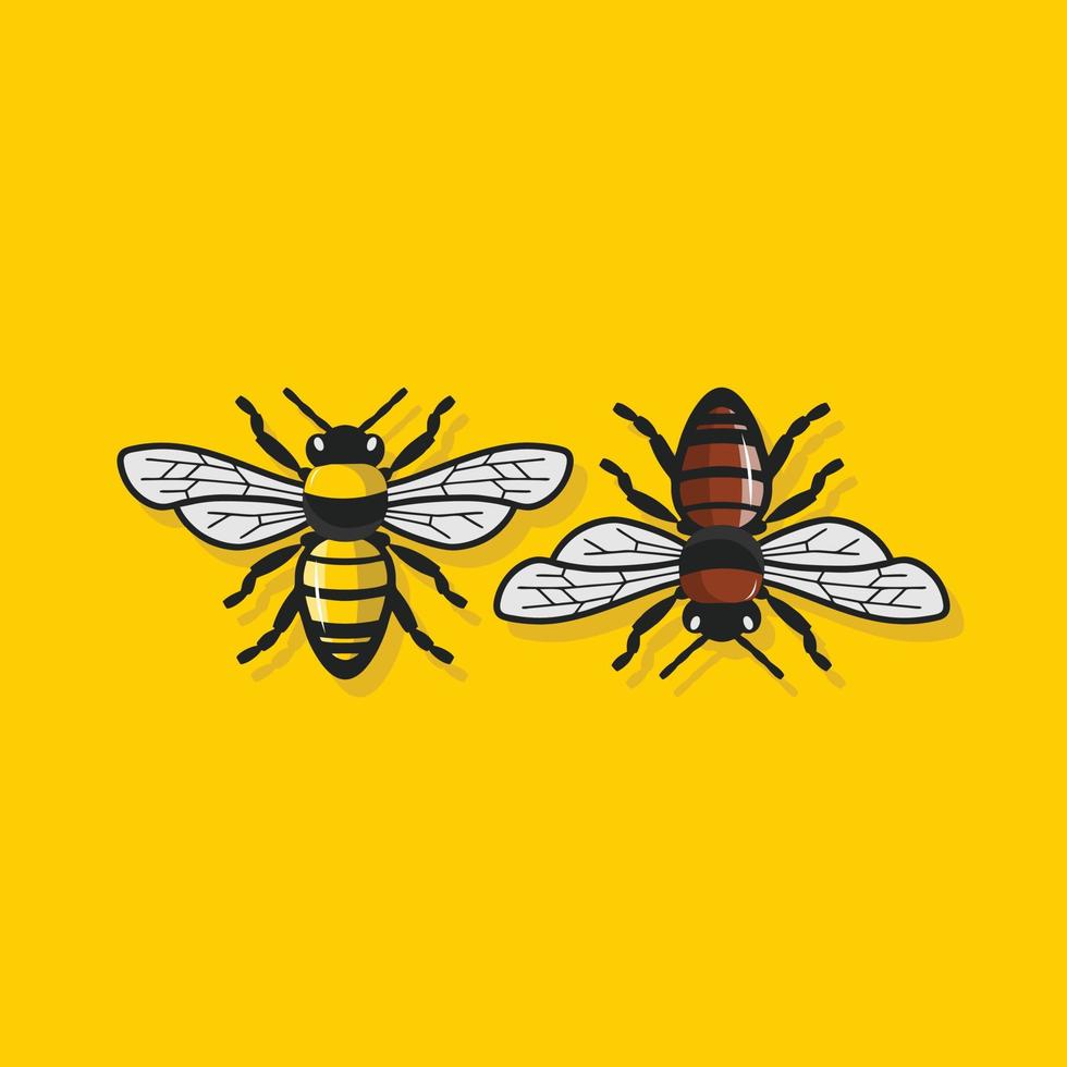 ilustración de abeja en dibujos animados vector