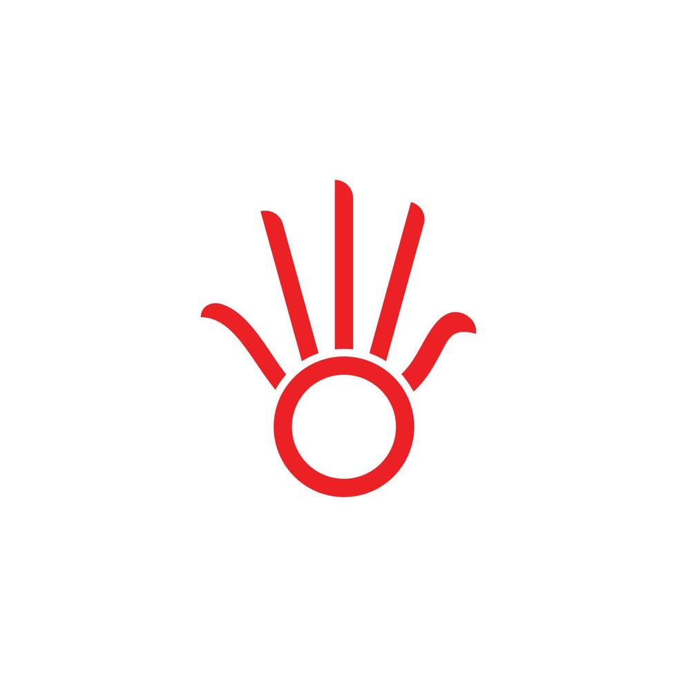 abstract hand palm circle linear symbol logo vector