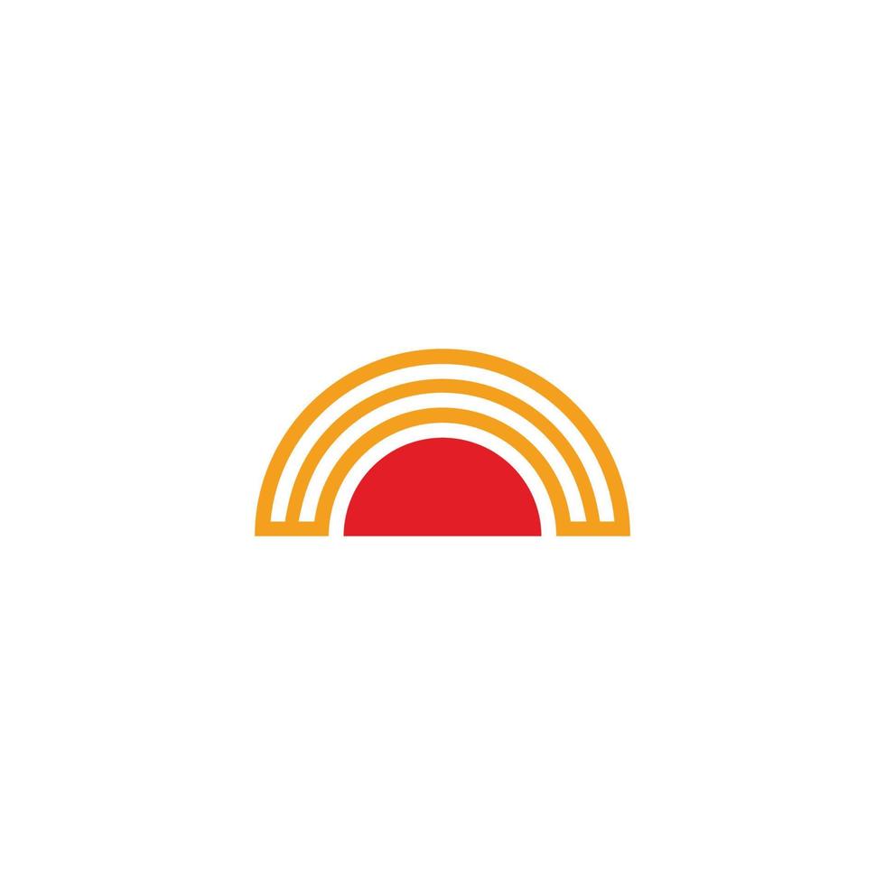 stripes geometric sun rise symbol logo vector