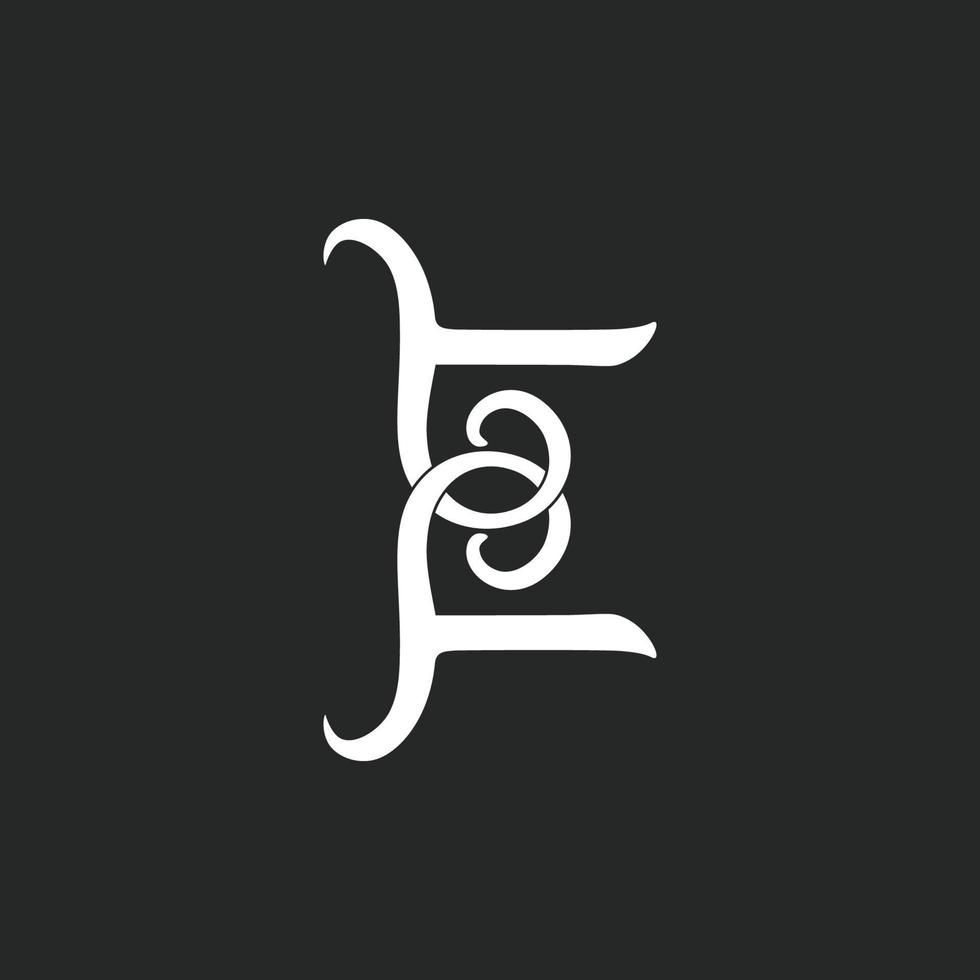 letter e linked spiral shape logo vector