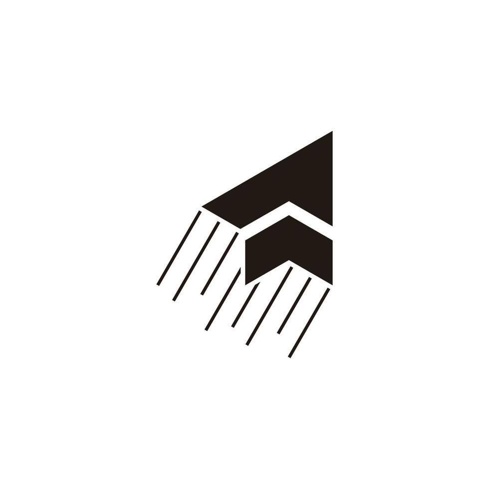 letter p swoosh motion arrow symbol logo vector