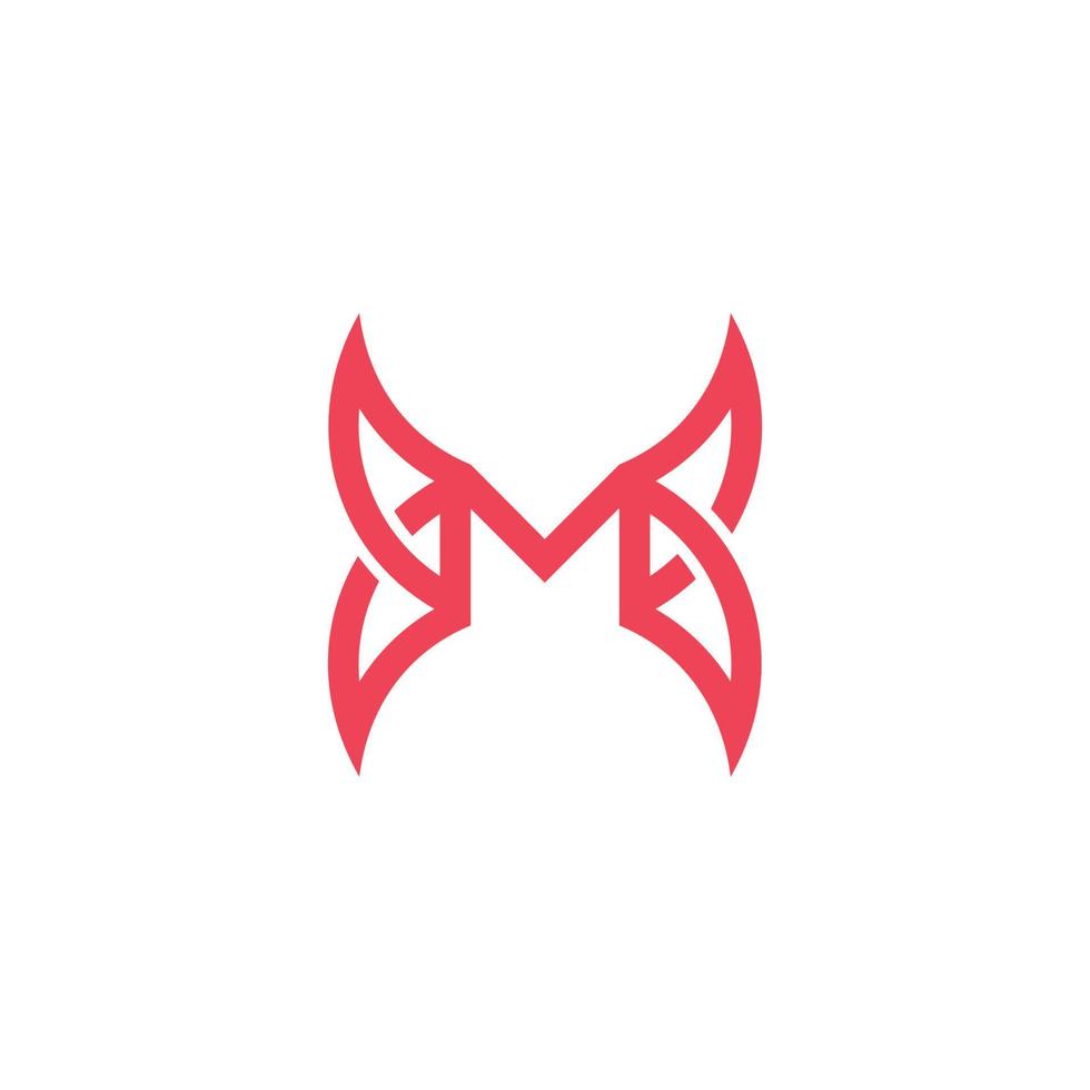 letter m butterfly wings simple geometric logo vector