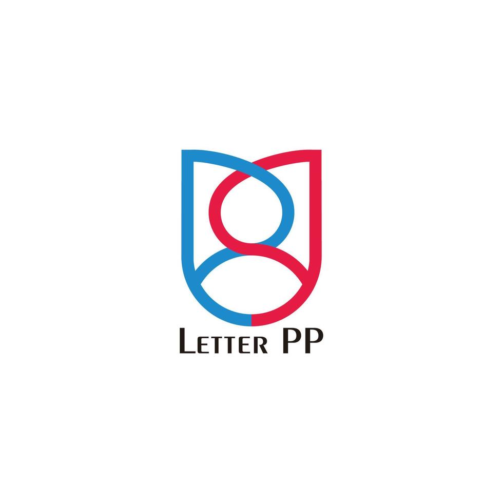 letter pp linked colorful flower flat design symbol vector