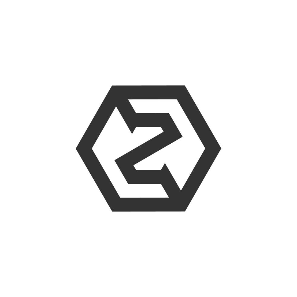 letter z hexagonal logo vector