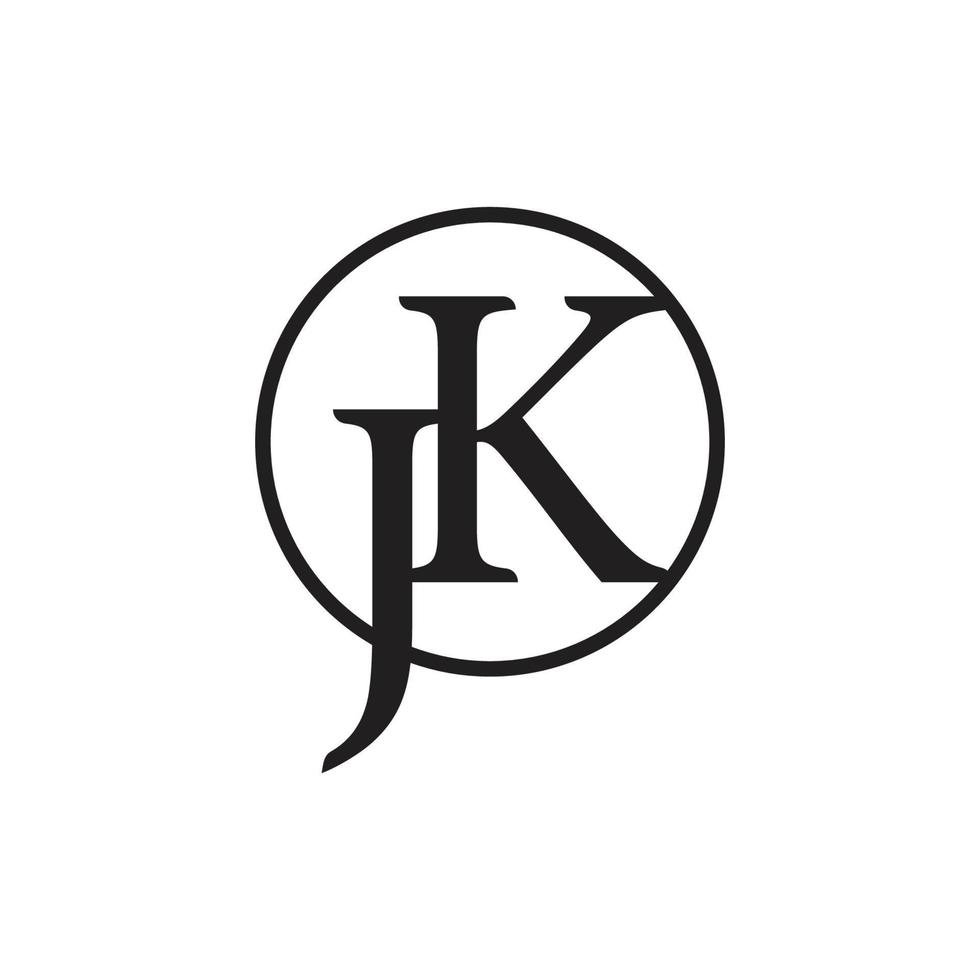 letra jk círculo vinculado vector logo