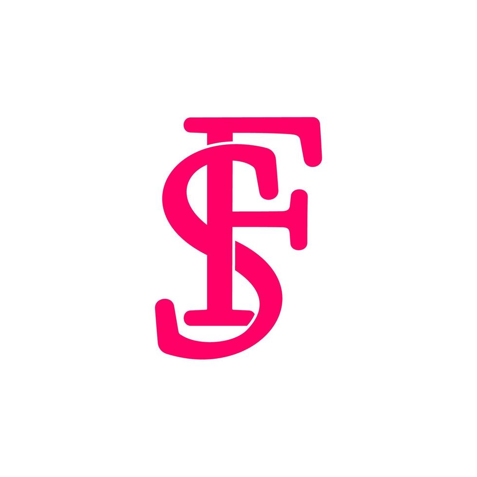 letter sf linked font overlapping design symbol vector
