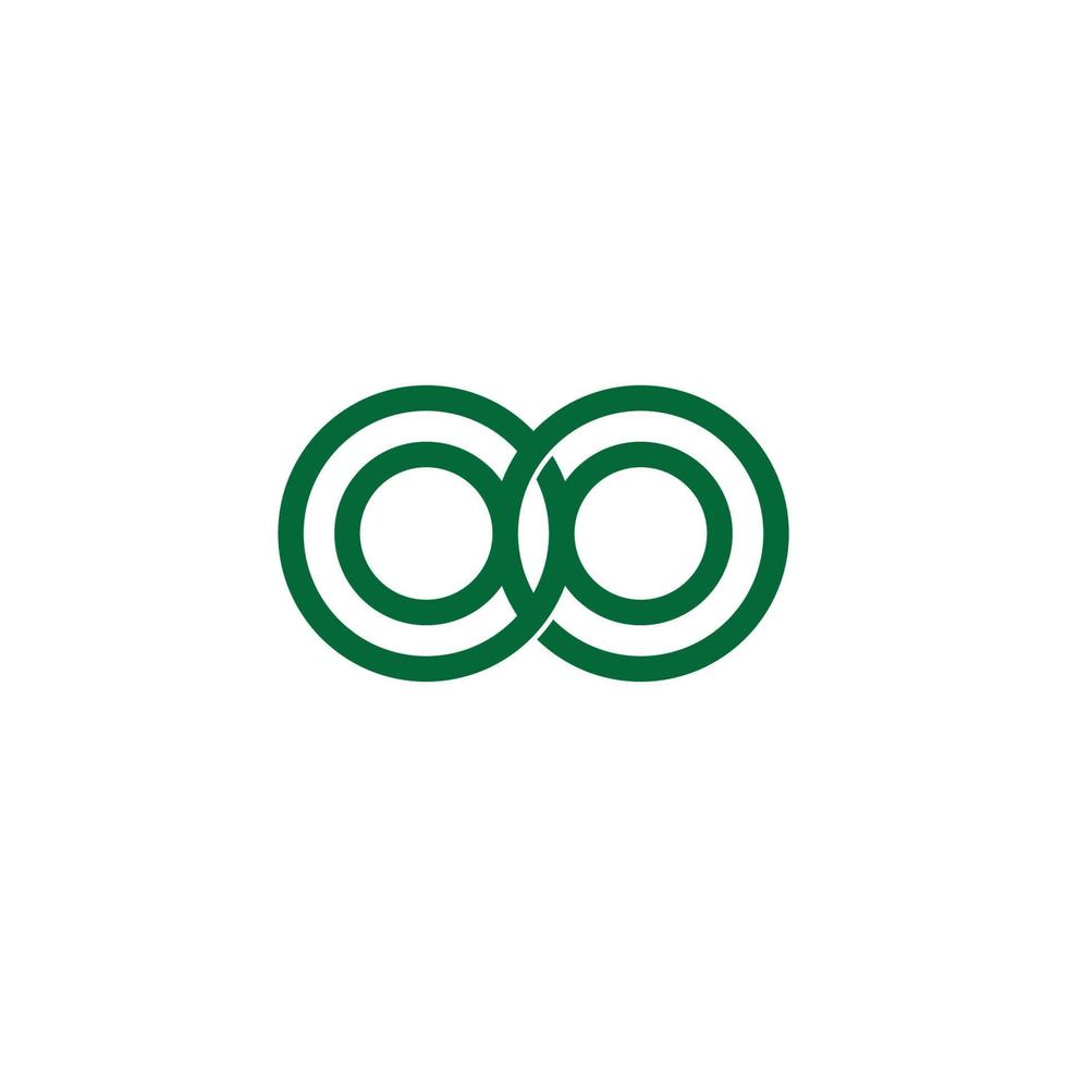 linked loop flat lines art logo vector